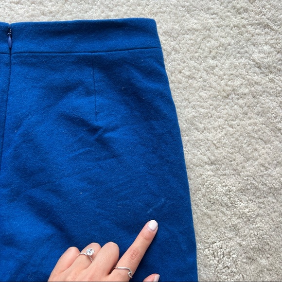 J. Crew Royal Blue Felt Pencil Skirt - Picture 6 of 11
